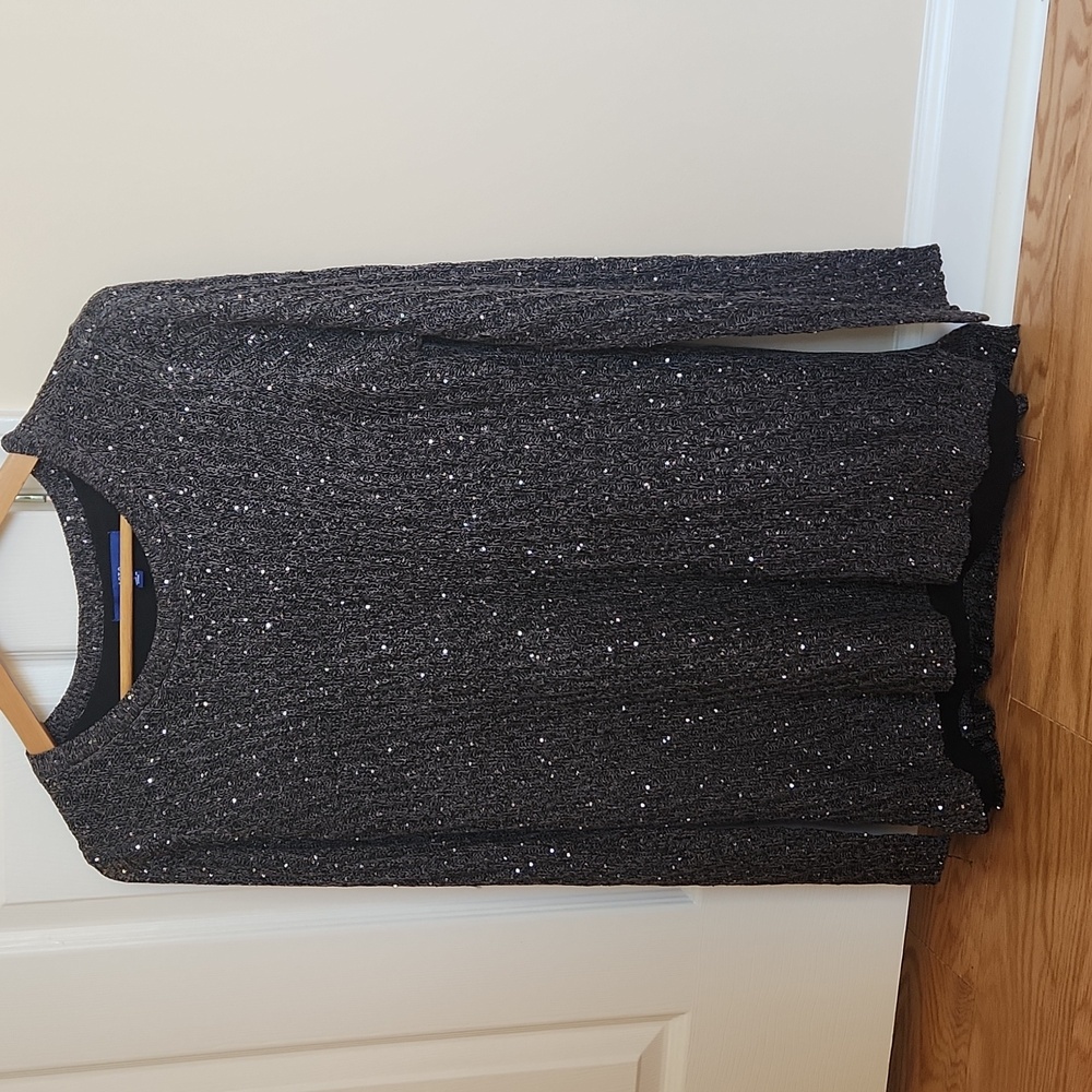 APT. 9 Beautiful sequin sweater oversized Gray long sleeves large